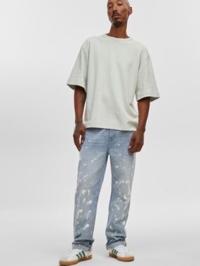 Mode of One Men's Relaxed-Fit Textured T-Shirt,  Iced Mint SIZE XL NWT